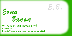 erno bacsa business card