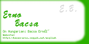 erno bacsa business card